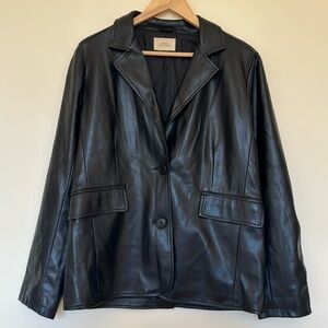 Fitted Vegan Leather Jacket
